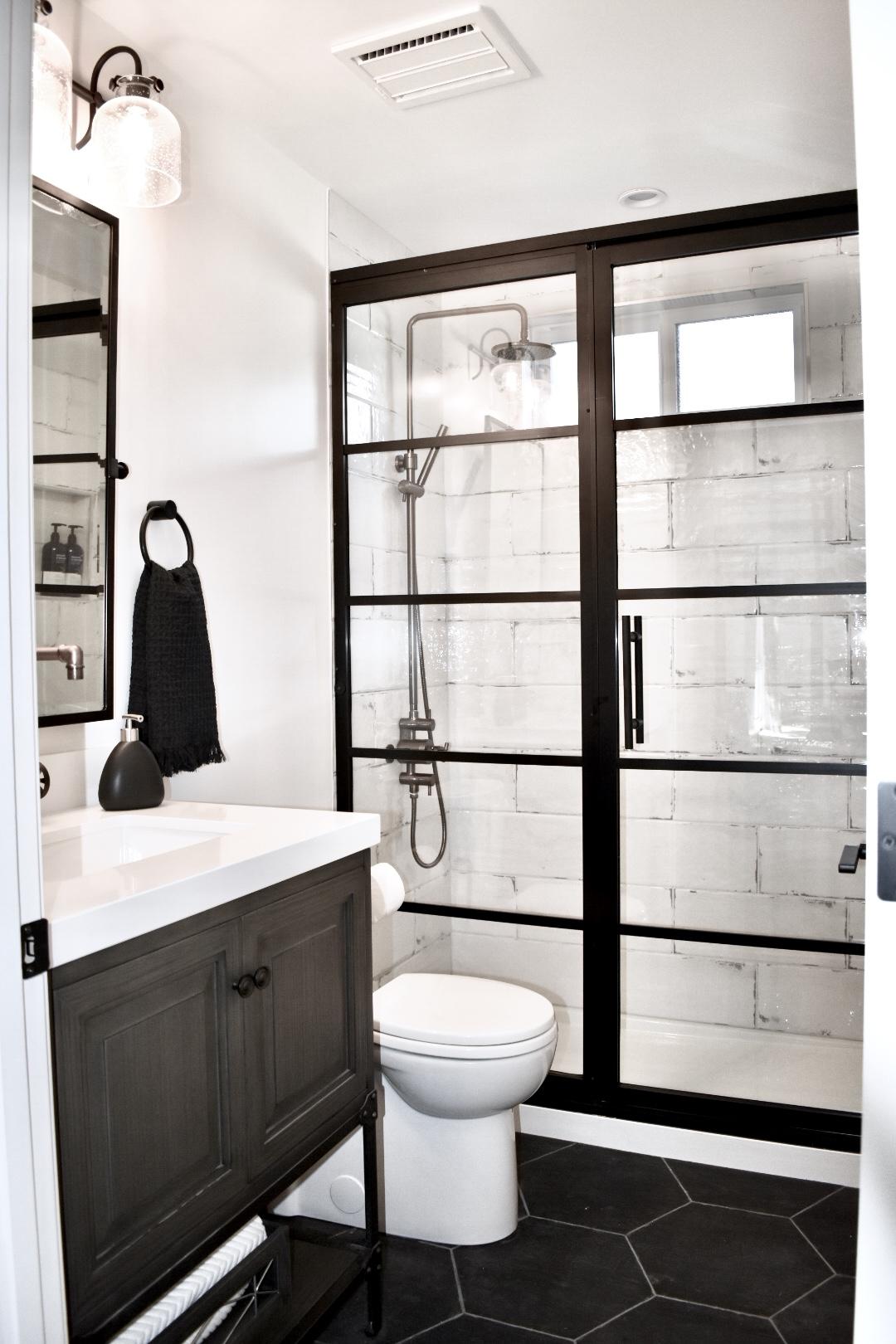 industrial makeover coastal shower doors line dividers